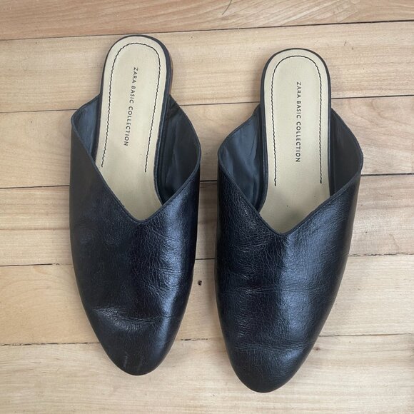 Zara Backless Slip On Slides Loafer Shoes Size 36 - Picture 2 of 6